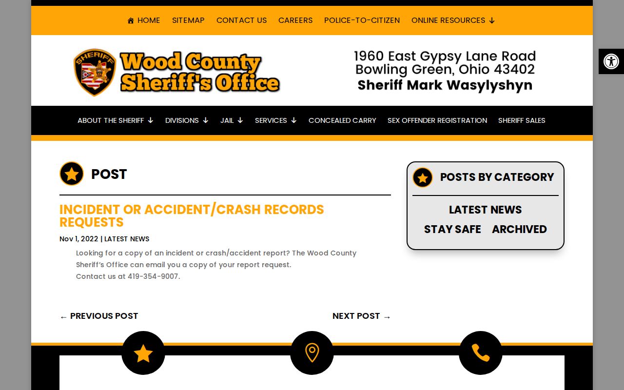 Wood County Sheriff release record request instructions