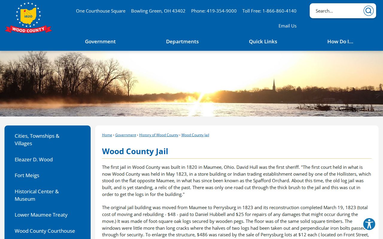 Wood County Jail history and release records context